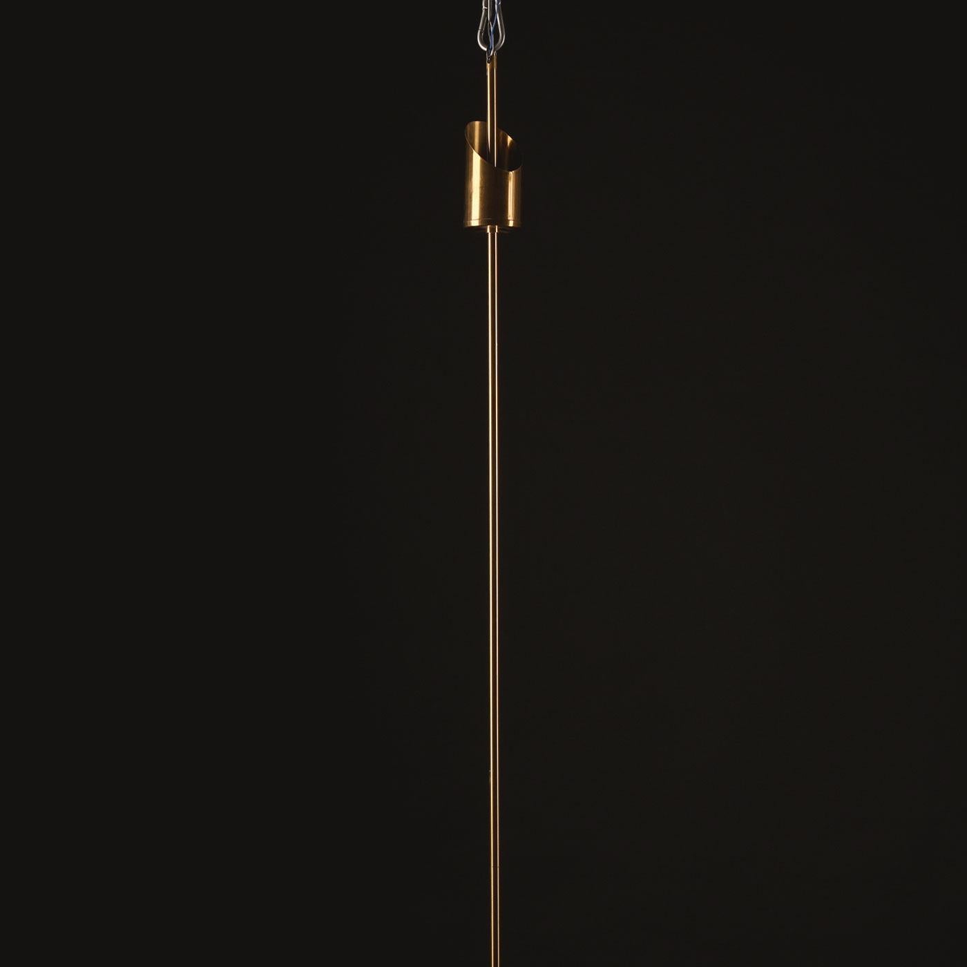 Holger Johansson Coppia di grandi lampadari in ottone e vetro, anni '60 in vendita 3