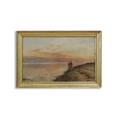 Holger Peter Svane Lübbers “Couple on the seashore” Oilpainting 1908