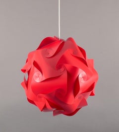 Holger Strøm, IQlight Pendant. Ceiling lamp in red plastic.  1970s