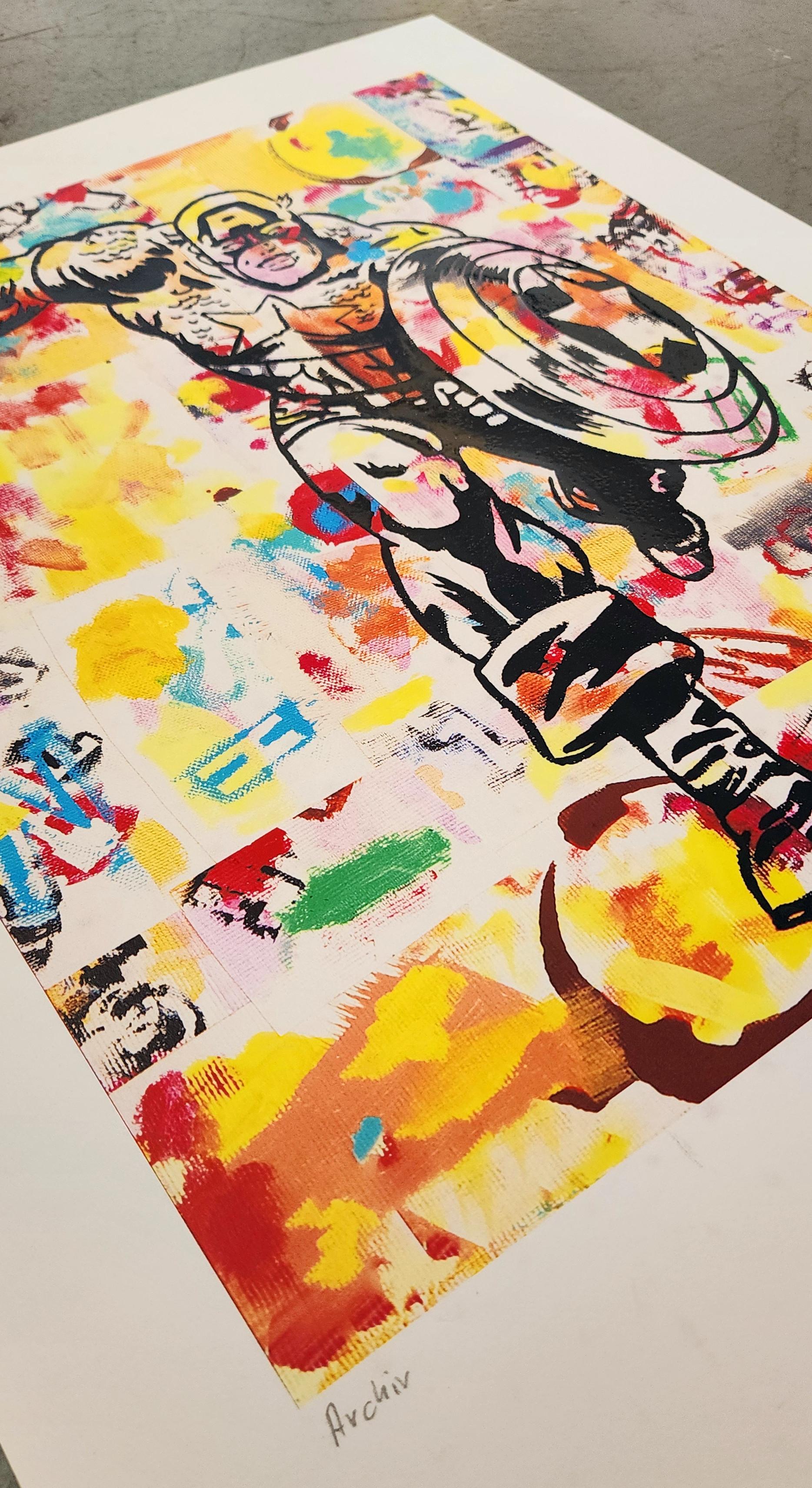 Capitan America (Fumetto, Graphic Novel, Supereroe, Street Art, Pop-Art, Colorato) in vendita 1