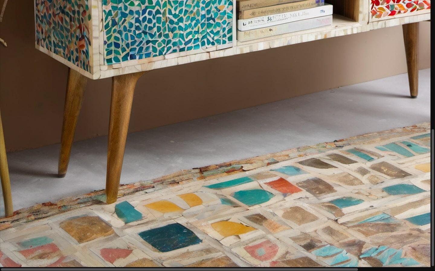 Mid-Century Modern Holi - Muticolor Handcrafted Media Console Designed by Artisanal For Sale