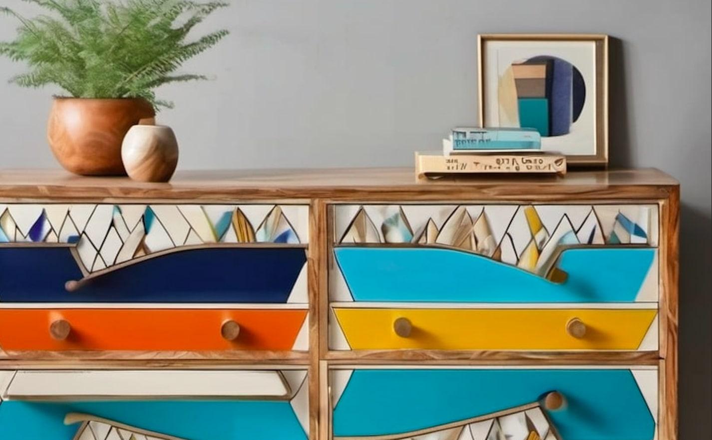 Mid-Century Modern Holi - World's First Ai Designed Drawers Dresser For Sale