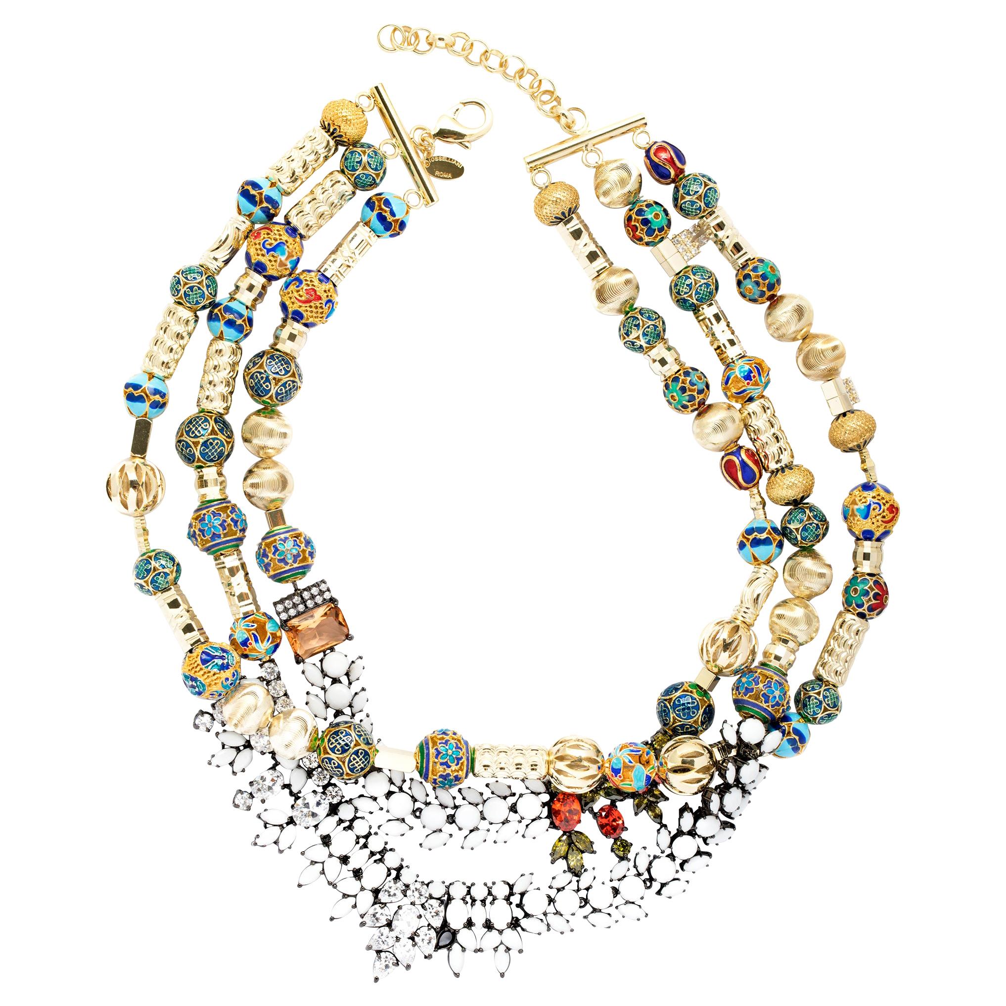 Holiday Collection Necklace with cloisonnè beads from IOSSELLIANI