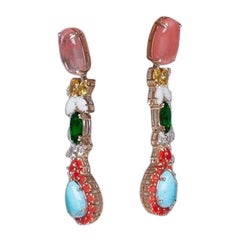Holiday Dangling Earrings With Colorful Agates from IOSSELLIANI