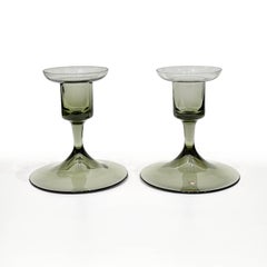 HOLIDAY GIFT - Art Deco Pair of Candle Holders Design Simon Gate Orrefors 1920s