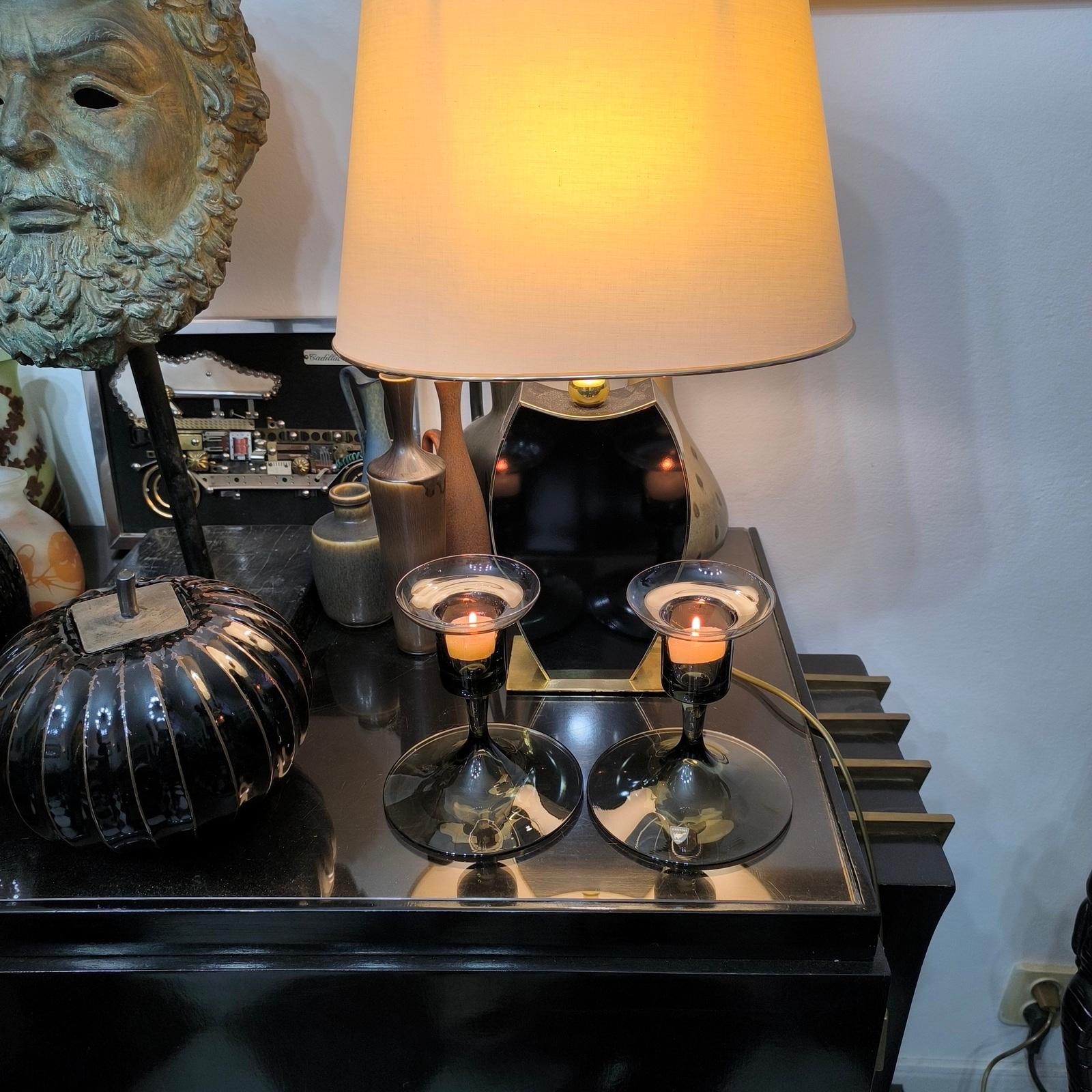 WEIHNACHTSGESCHENK - Art Deco Paar Kerzenständer Design Simon Gate Orrefors 1920s (Schwedisch) im Angebot