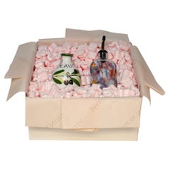 Holiday Gift Box, Hand Blown Glass Cruet and Colavita Extra Virgin Olive Oil