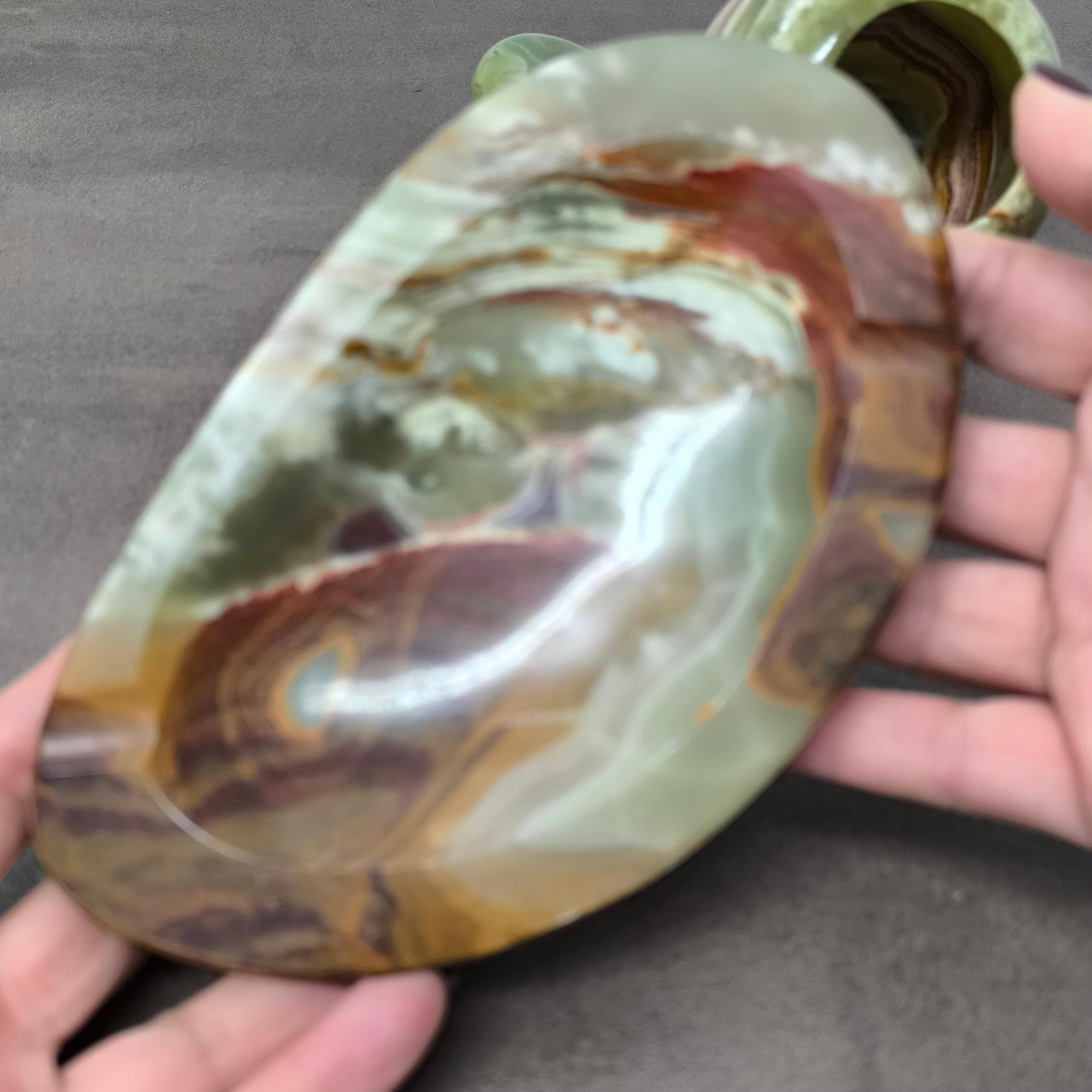 CADEAU DE FÊTE - Set fumeur en onyx vert - Cendrier, porte-cigarette, œuf décoratif en vente 1