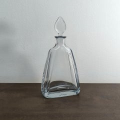 HOLIDAY GIFT - Mid-Century Modern Crystal Glass Decanter with Teardrop Stopper