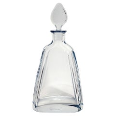HOLIDAY GIFT - Mid-Century Modern Crystal Glass Decanter with Teardrop Stopper