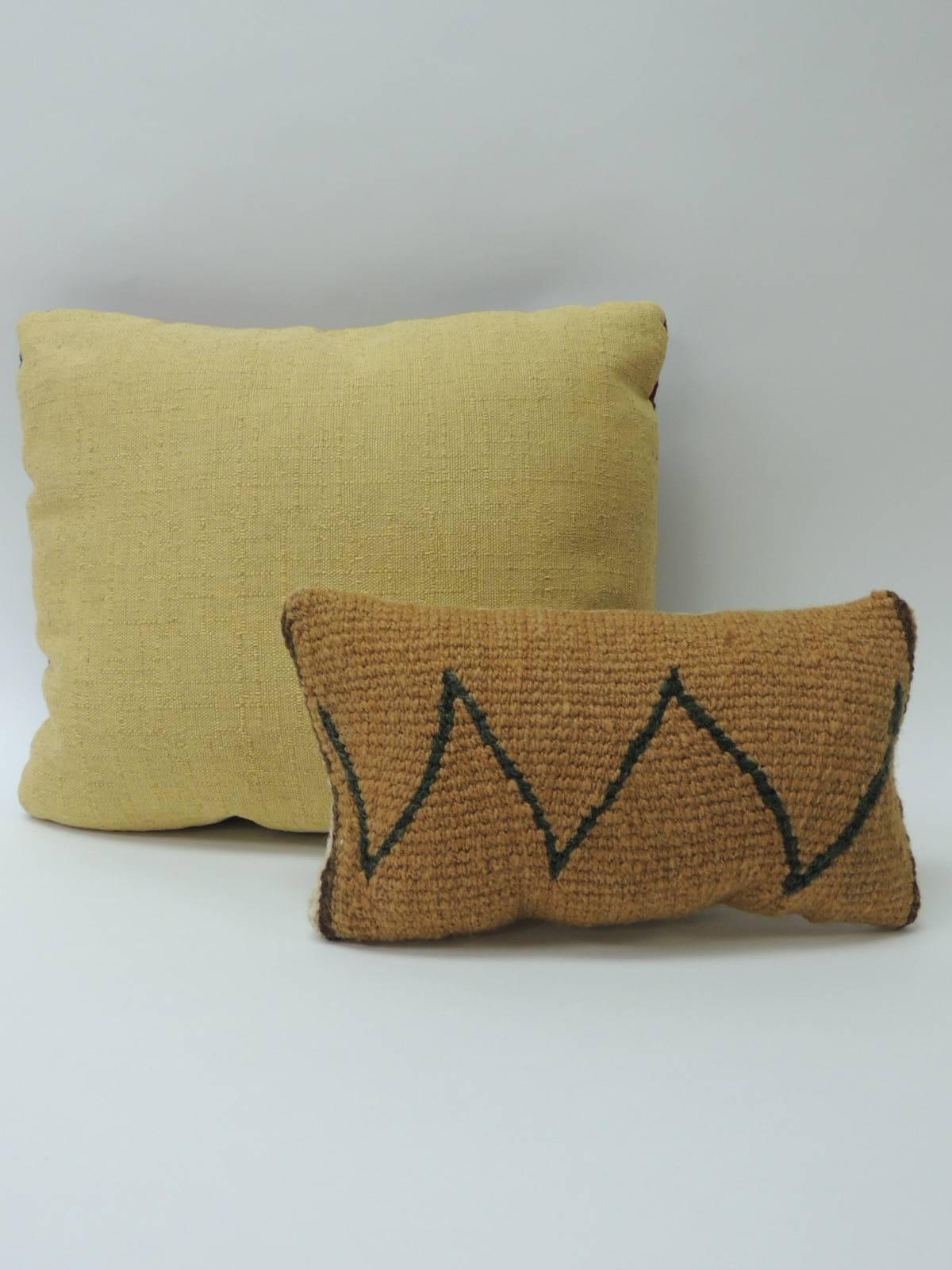 Tribal Pair of Vintage Petite Woven Turkish Decorative Pillows