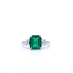 Holiday Sale, Three Stone Emerald Ring, 'Ref #17934'