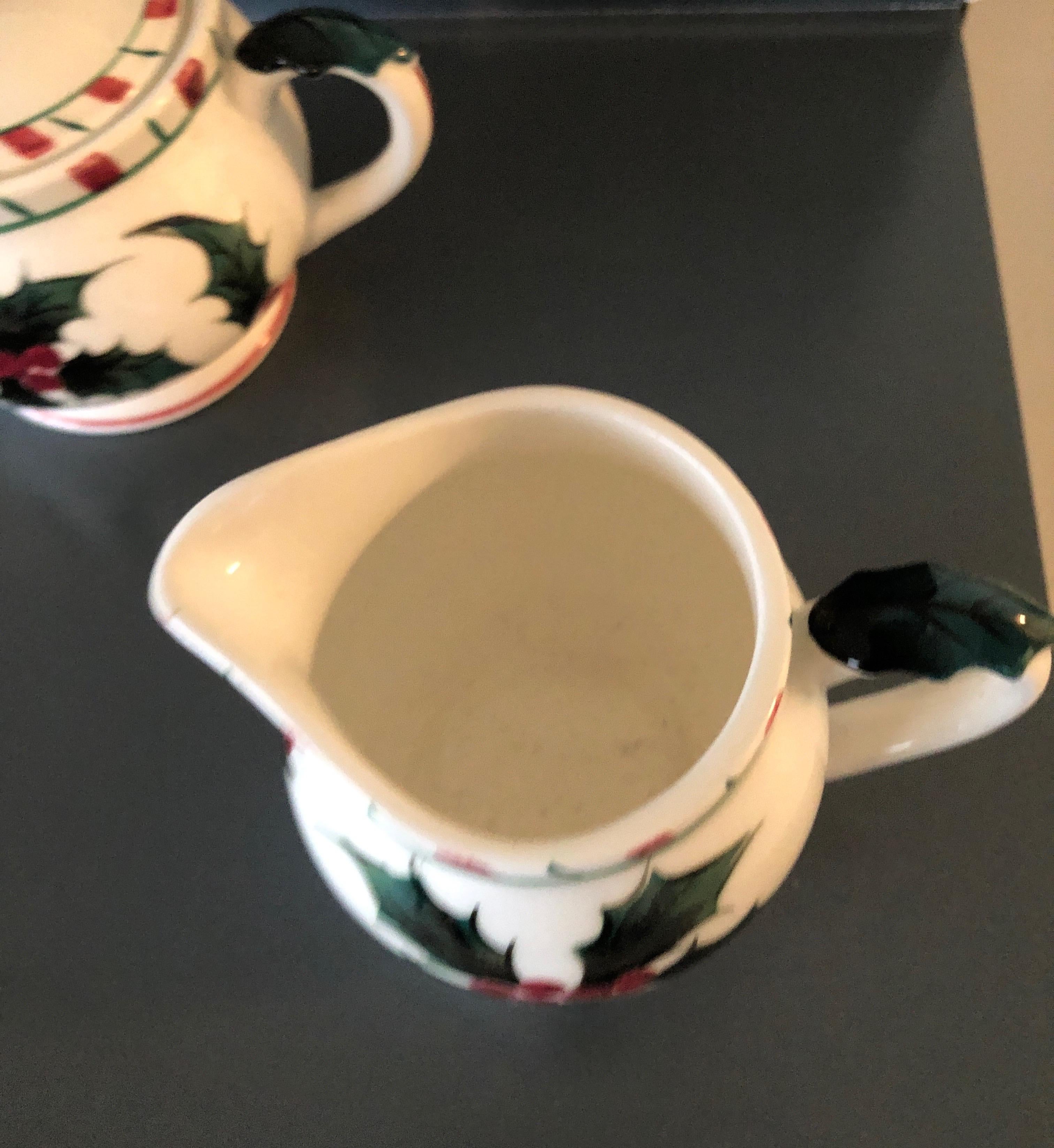 Bohemian Holiday Sugar and Creamer Petite Vintage Ceramic Set