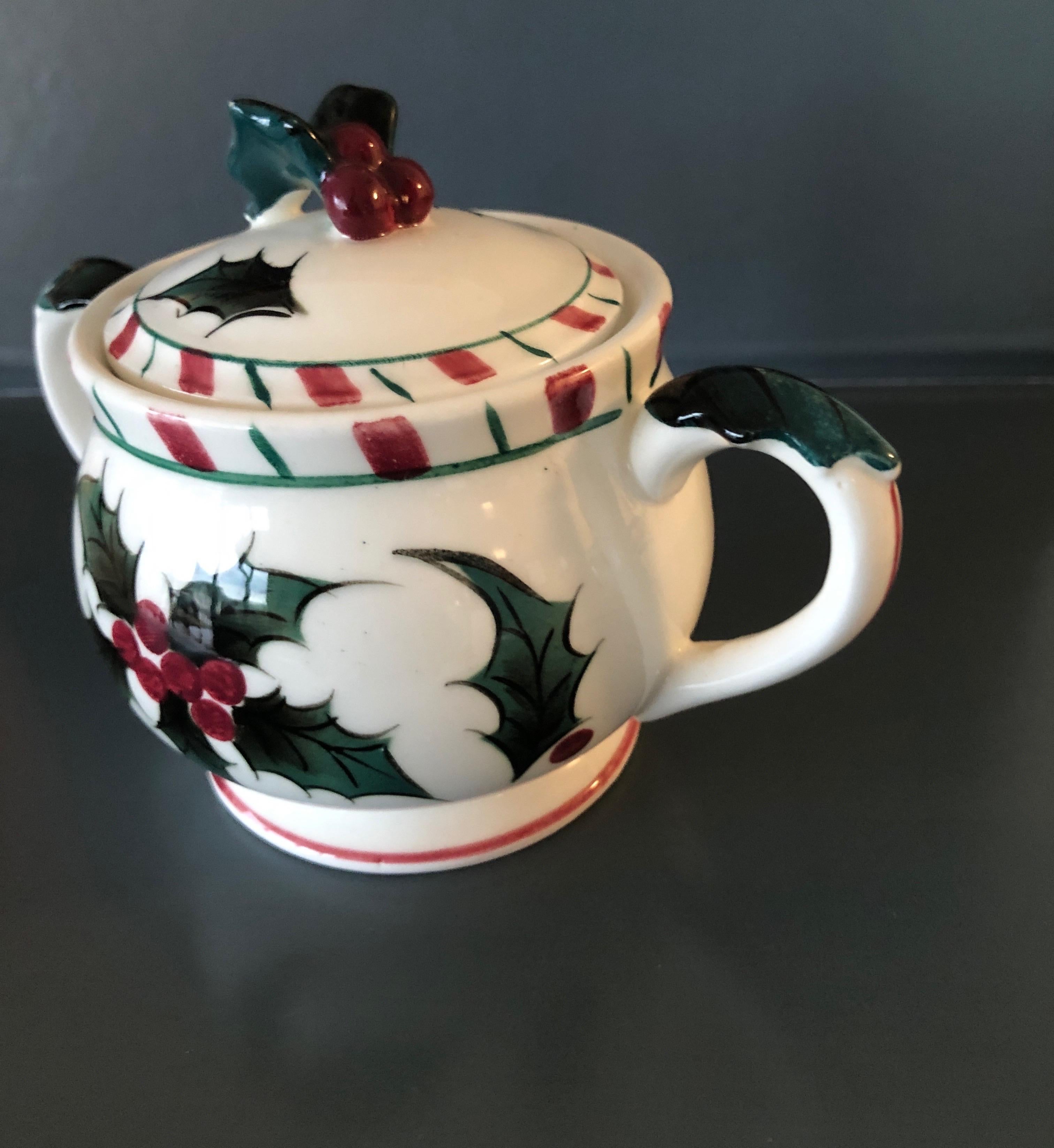 American Holiday Sugar and Creamer Petite Vintage Ceramic Set