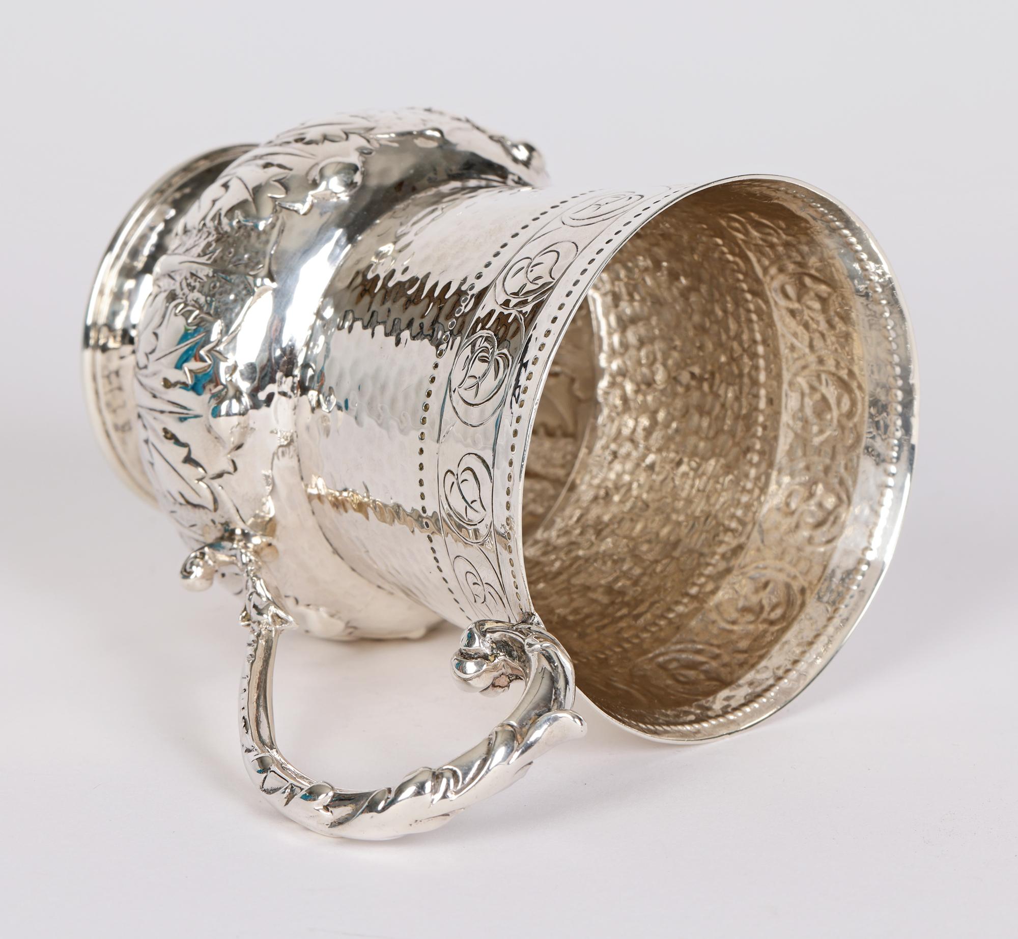 English Holland Aldwinckle & Slater Arts & Crafts Silver Christening Mug, London, 1900  For Sale