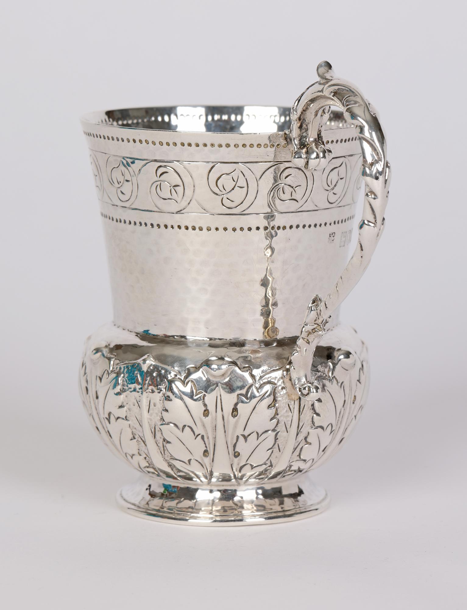 Hand-Crafted Holland Aldwinckle & Slater Arts & Crafts Silver Christening Mug, London, 1900  For Sale