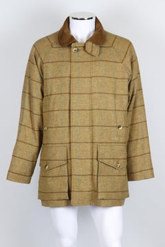 Holland And Holland Men's Checked Wool Blend Tweed Coat Medium