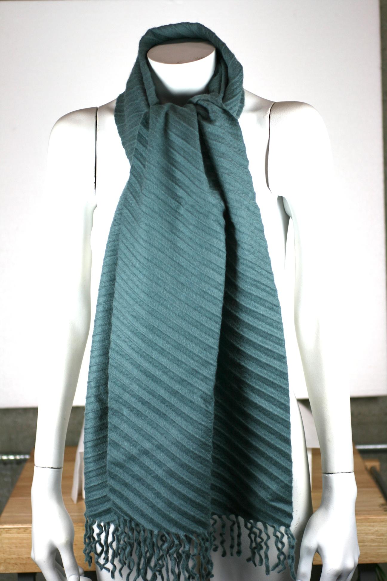 Gray Holland and Holland Pleated Cashmere Scarf