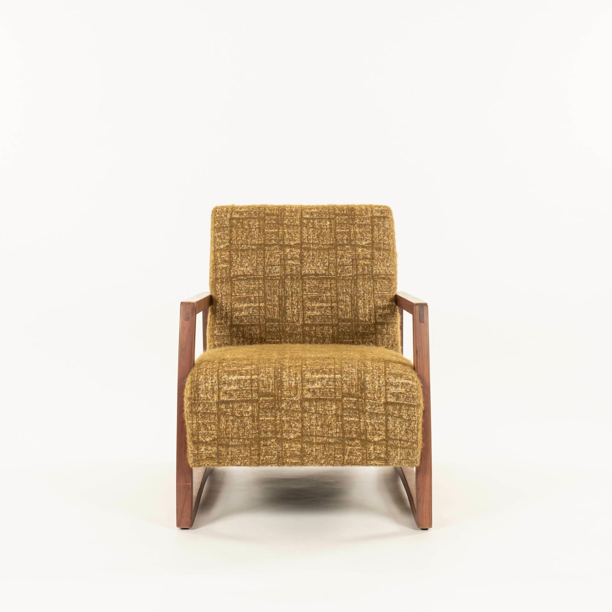 Moderne Chaise longue Holland and Sherry Grampian en jacquard de laine brossée en vente