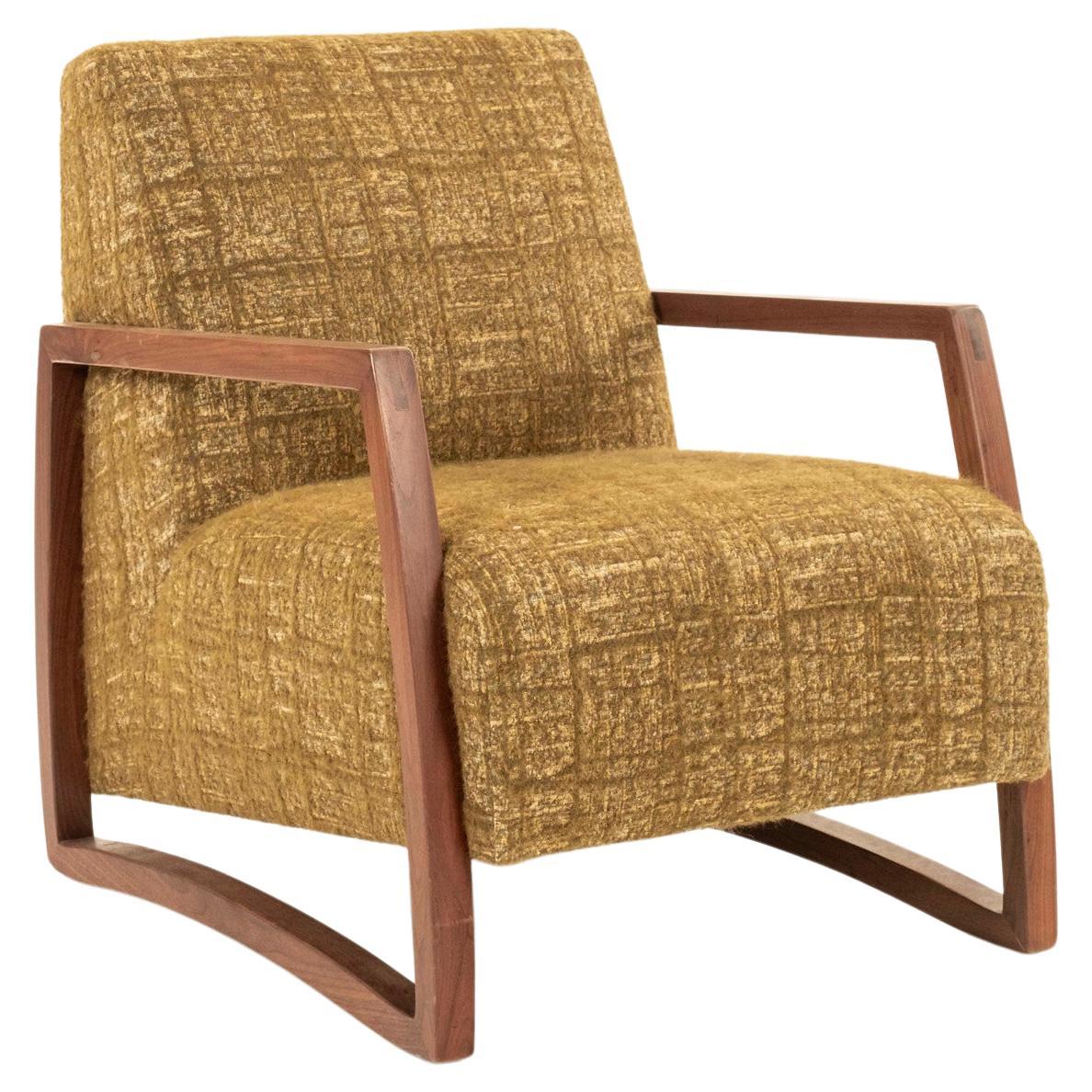 Chaise longue Holland and Sherry Grampian en jacquard de laine brossée en vente