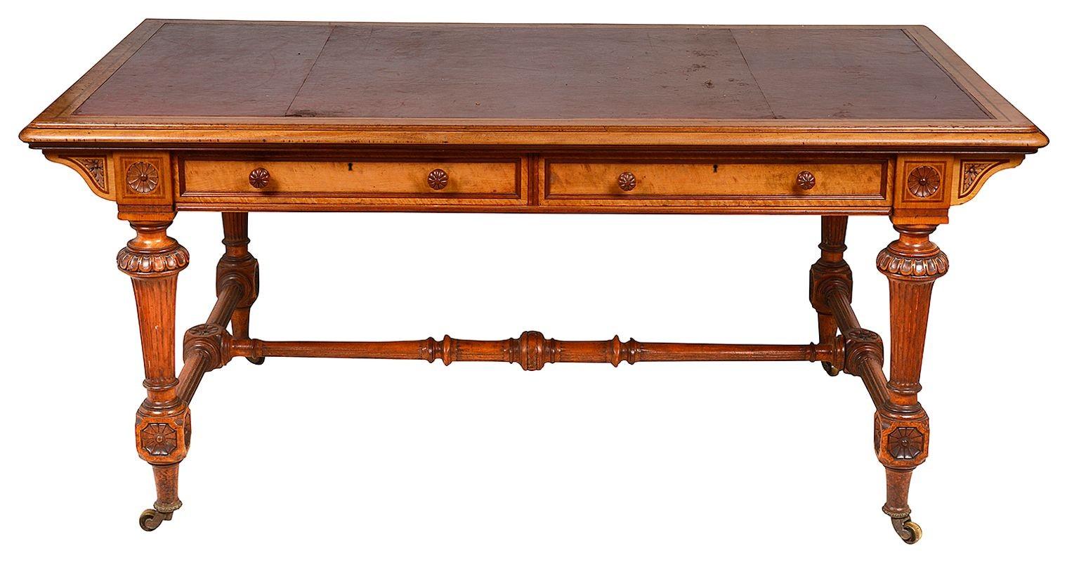 19th Century Holland and Son Library/writingtable, 1880. For Sale