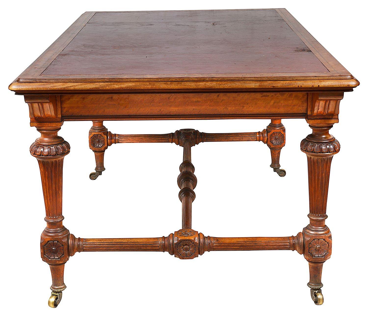 Mahogany Holland and Son Library/writingtable, 1880. For Sale