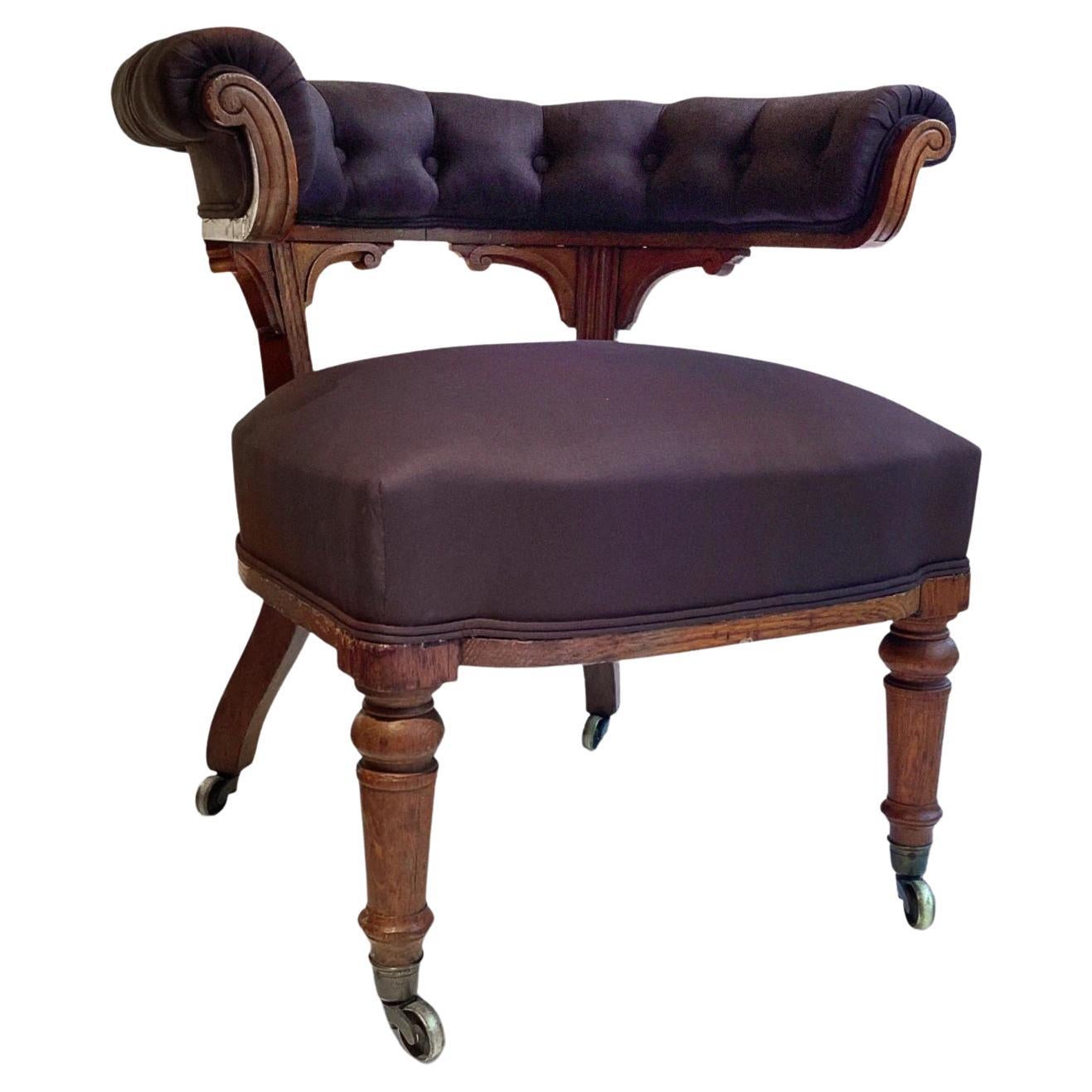 Holland and Sons Oak Library Chair Upholstered in Claremont Silk