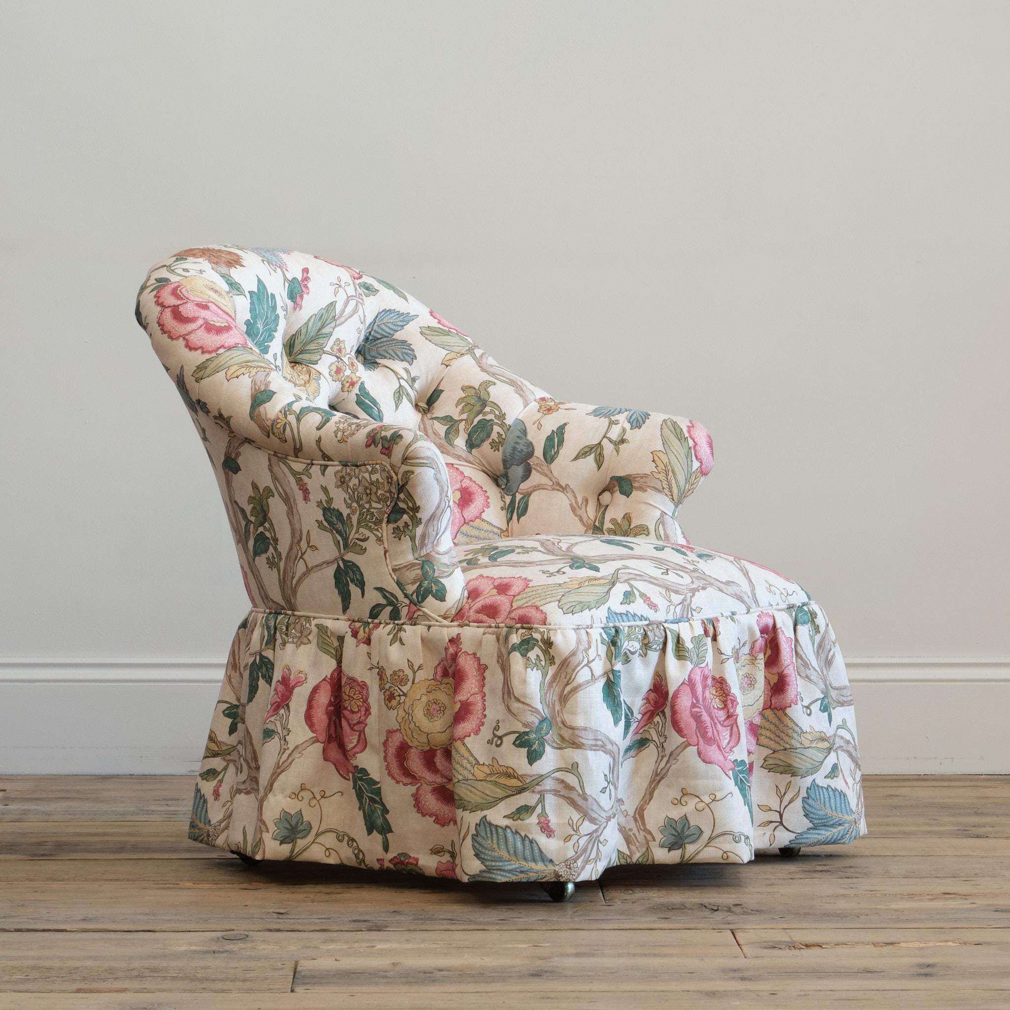 Sillón de bañera Holland & Sons en lino Colfax & Fowler Victoriano en venta