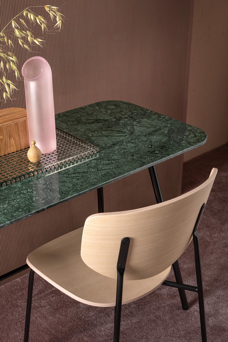 Italian SP01 Holland Console in Green Verde Guatemala Marble, Made in Italy  For Sale