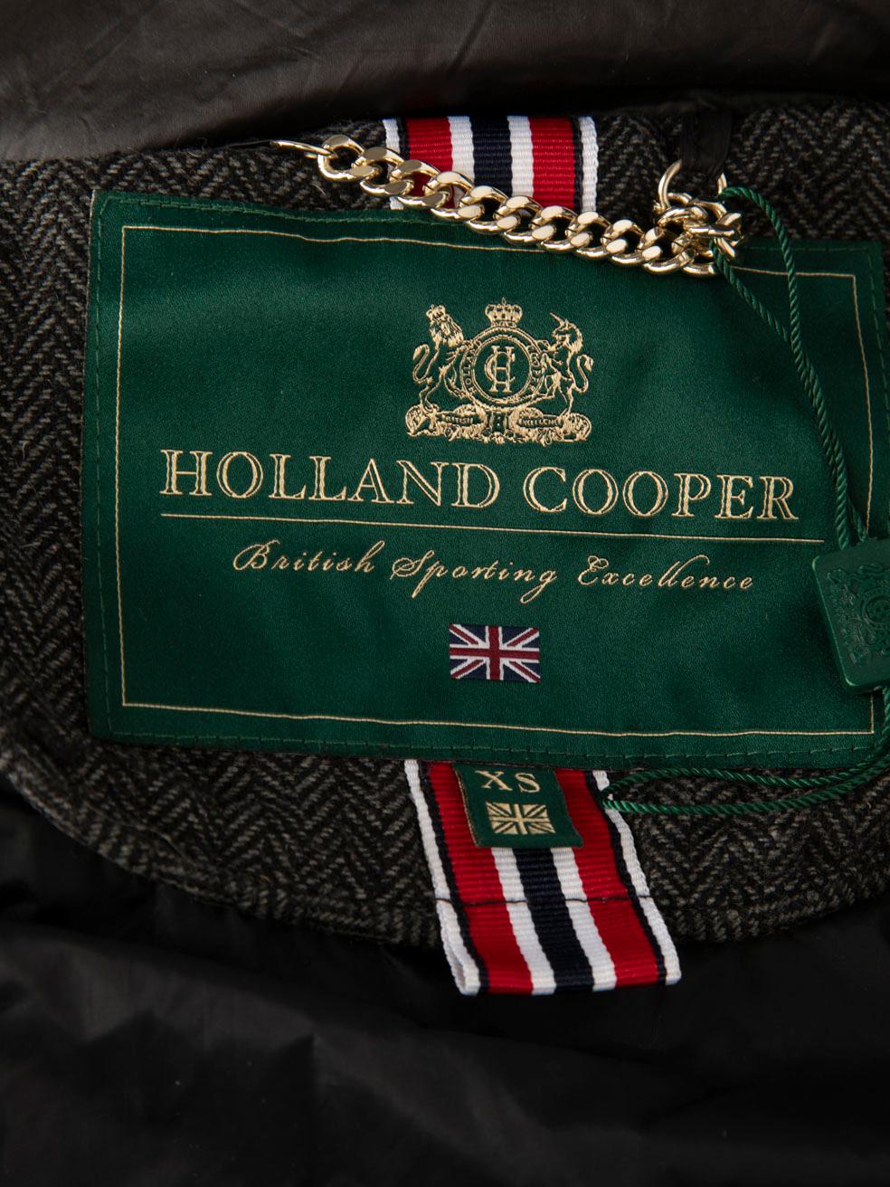 Holland Cooper Black Hooded Puffer Jacket Size XS For Sale 4