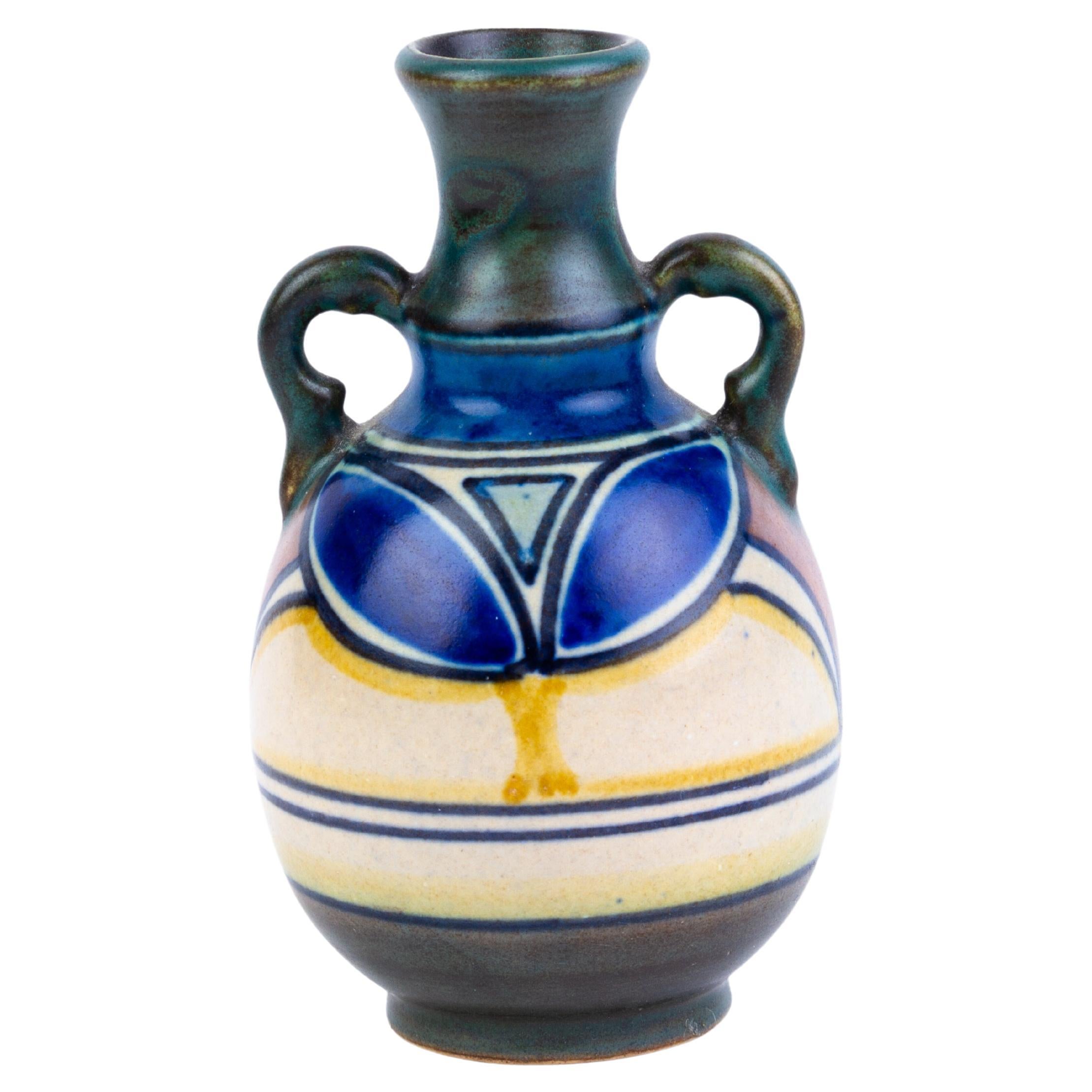 Holland Dutch Art Pottery Earthenware Vase For Sale at 1stDibs