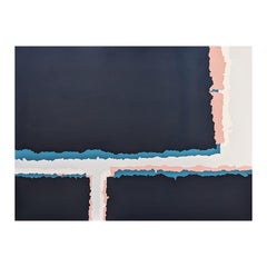 "Life’s Not Fair, So What" Contemporary Navy, Pink, & Teal Hard-Edge Abstract