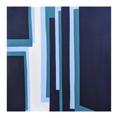 "Living Under the Shadow of My Past" Contemporary Linear Blue Toned Abstract