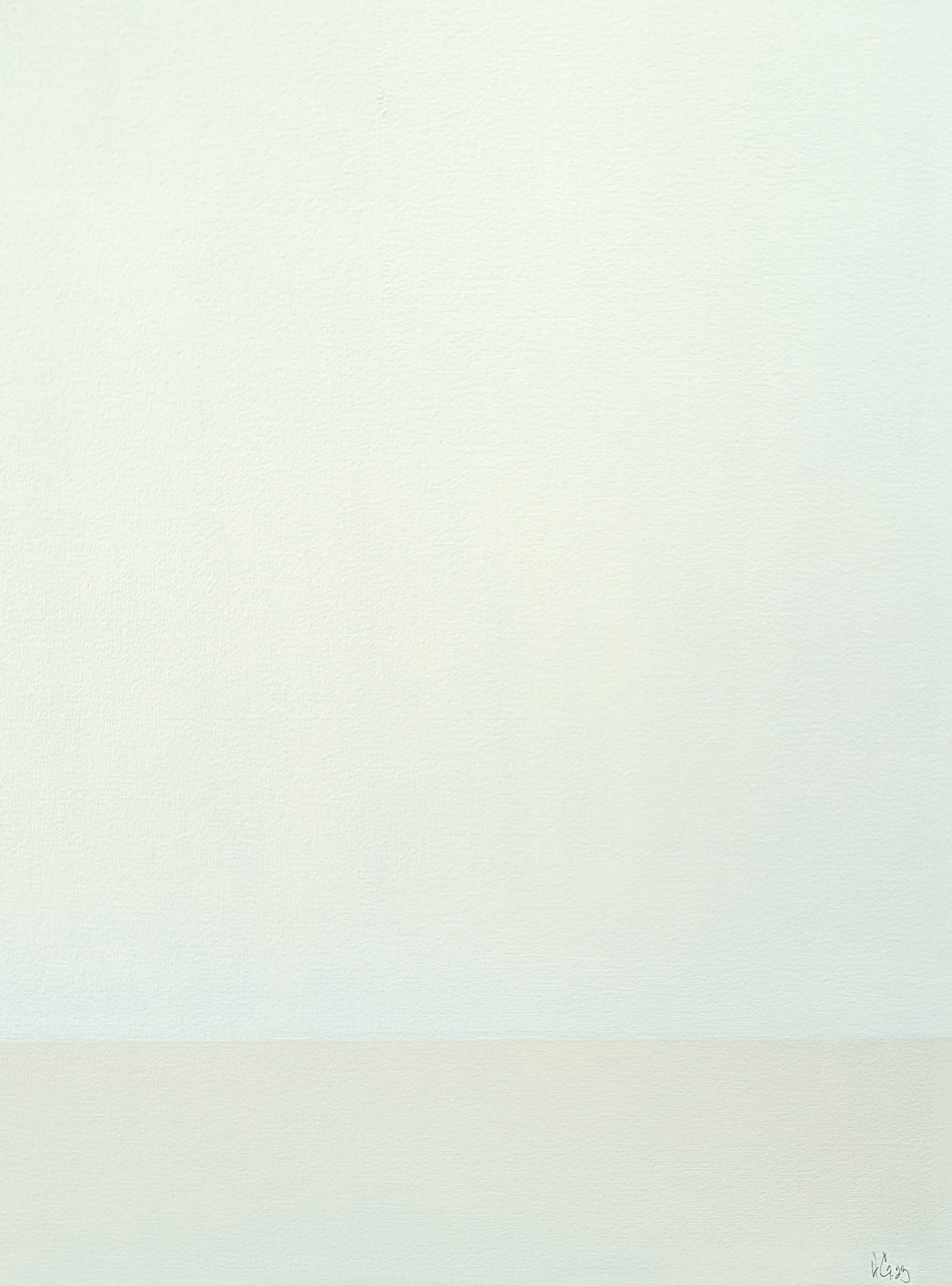 Quadro geometrico astratto contemporaneo dell'artista Holland Geibel di Houston. L'opera presenta strati di forme rettangolari in varie tonalità neutre di marrone, bianco e nero. Firmato, intitolato e datato sul retro. Attualmente non è