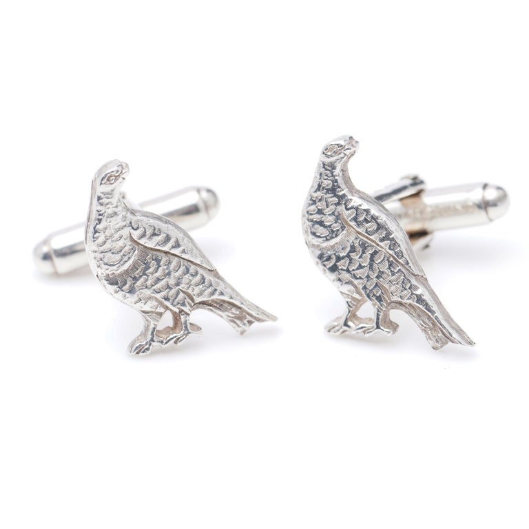 Holland & Holland Sterling Silver Pair of Pheasant Cufflinks 5