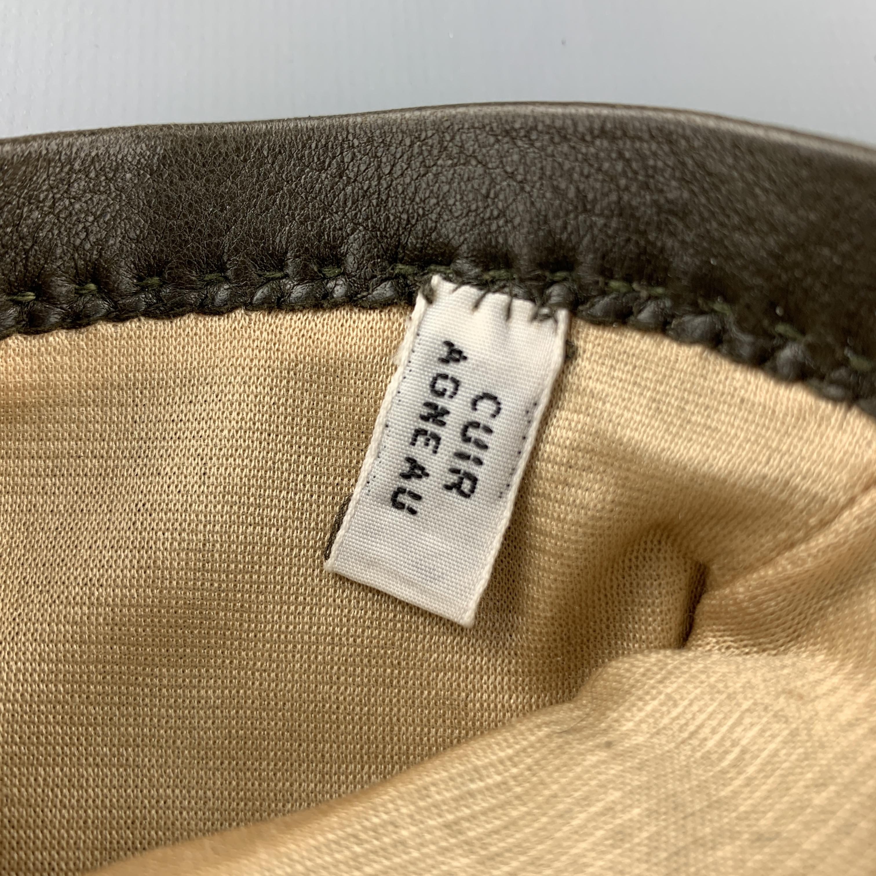 HOLLAND & HOLLAND Vintage Size 8.5 Olive Leather Silk Lined Gloves In Good Condition In San Francisco, CA