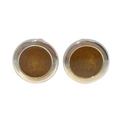 Holland & Holland Wood Grain Cufflinks with Copper-Brown Enamel