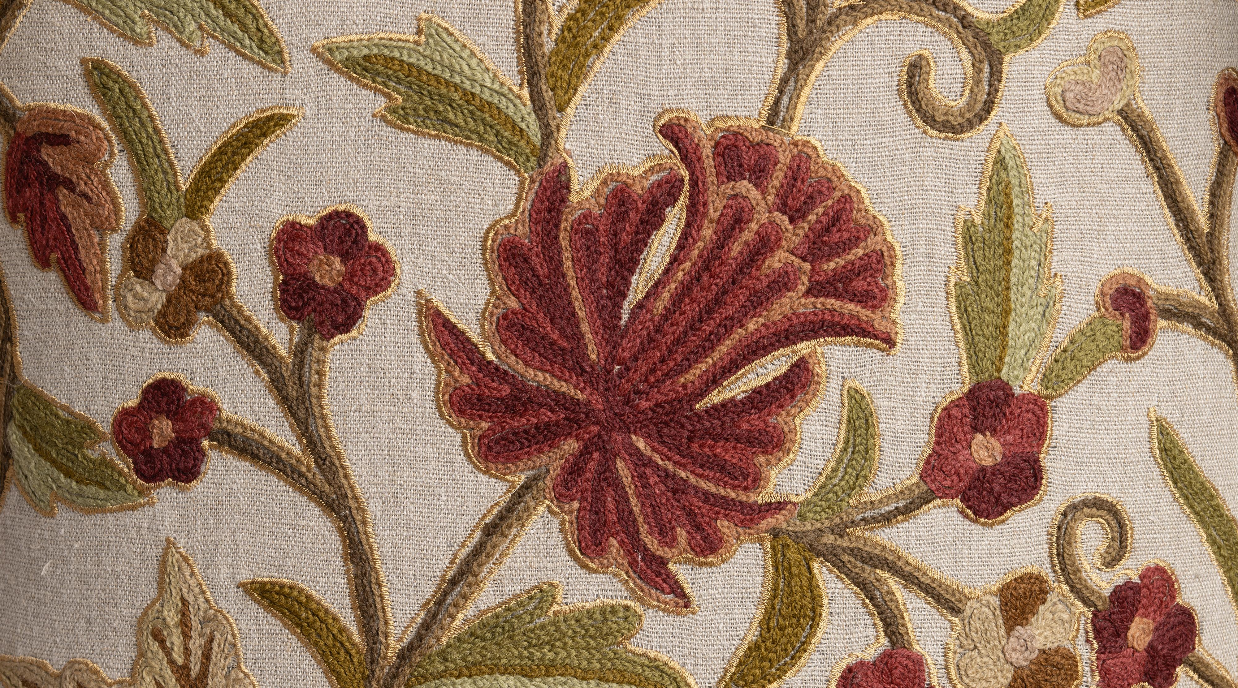 Holland & Sons Wingchair in Embroidered Linen, England circa 1900 3
