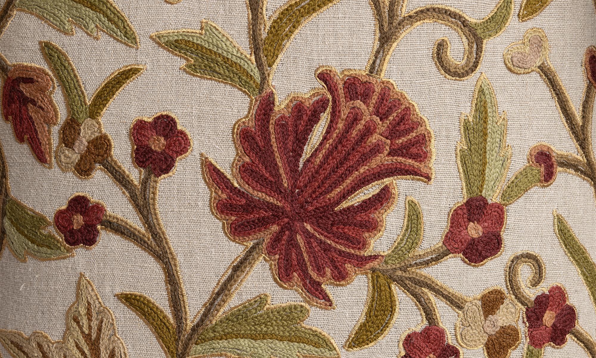 Holland & Sons Wingchair in Embroidered Linen, England circa 1900 4