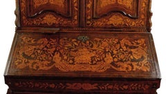 Holland Trumeau in Walnut Polychrome Floral Inlays 1700 18th Century