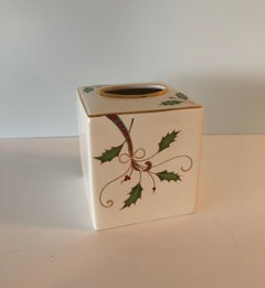 Holiday Holly Noveau Bone China Tissue Holder