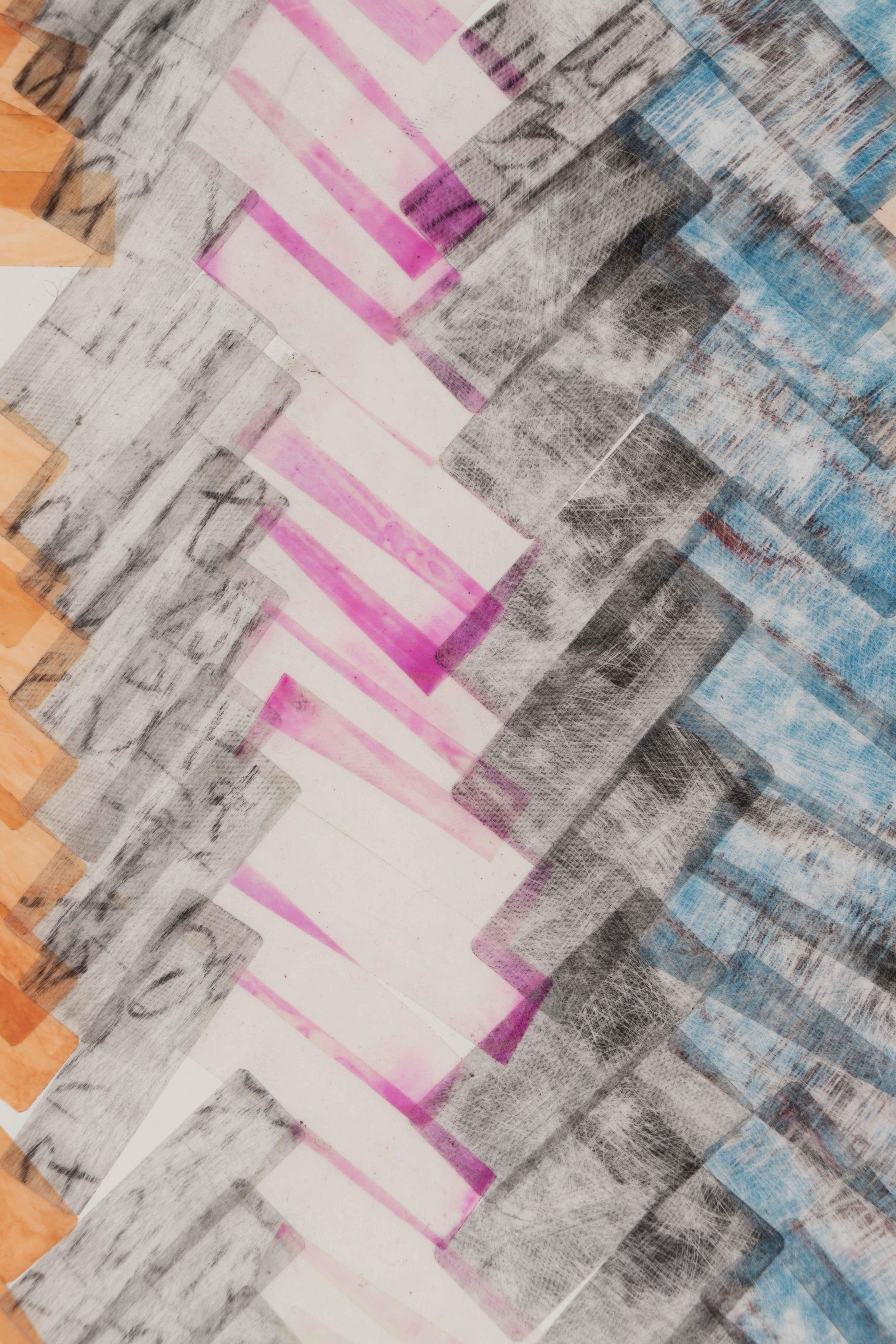 Herringbone II - Abstract Painting by Hollie Heller