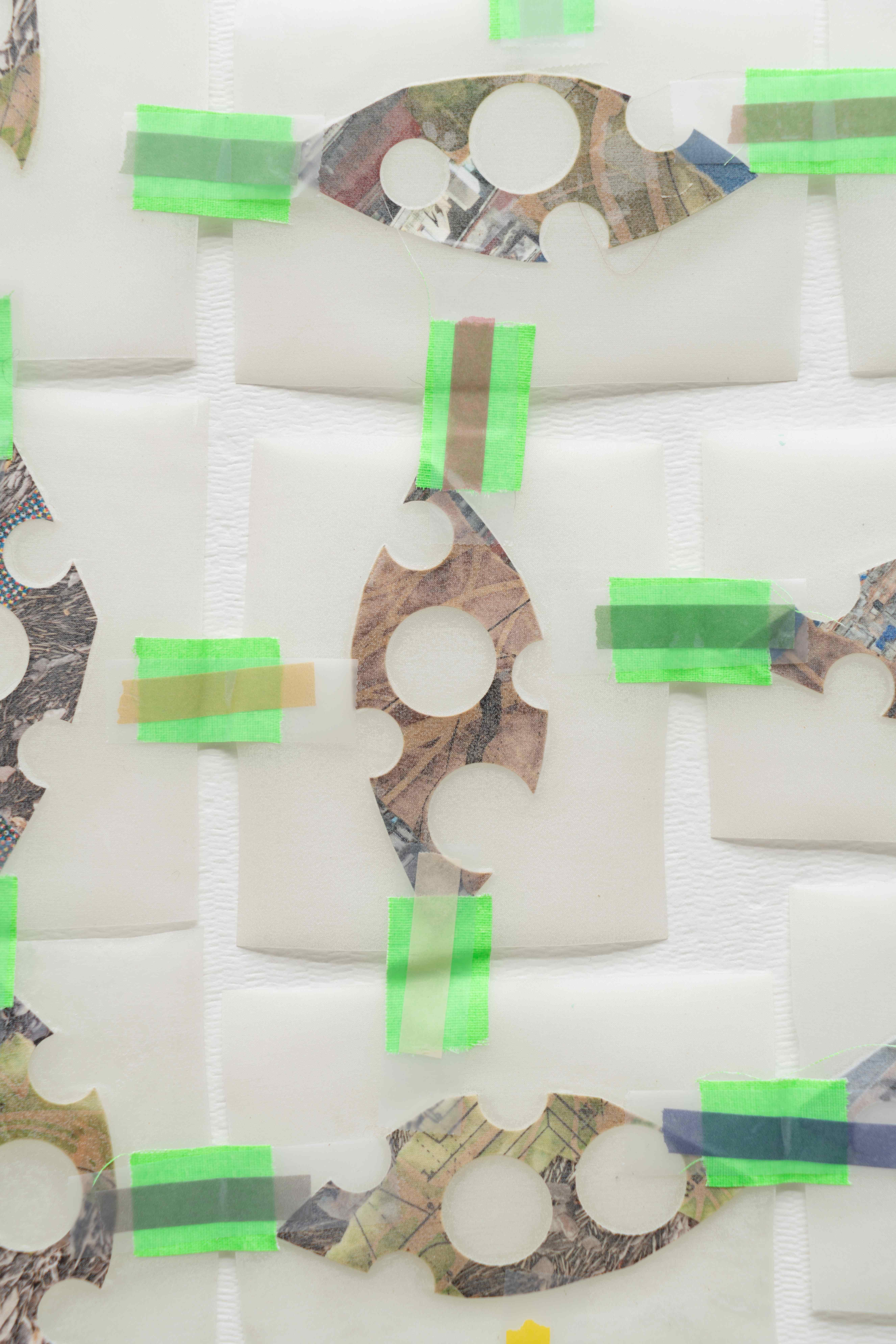 photography, vellum, silk & tape