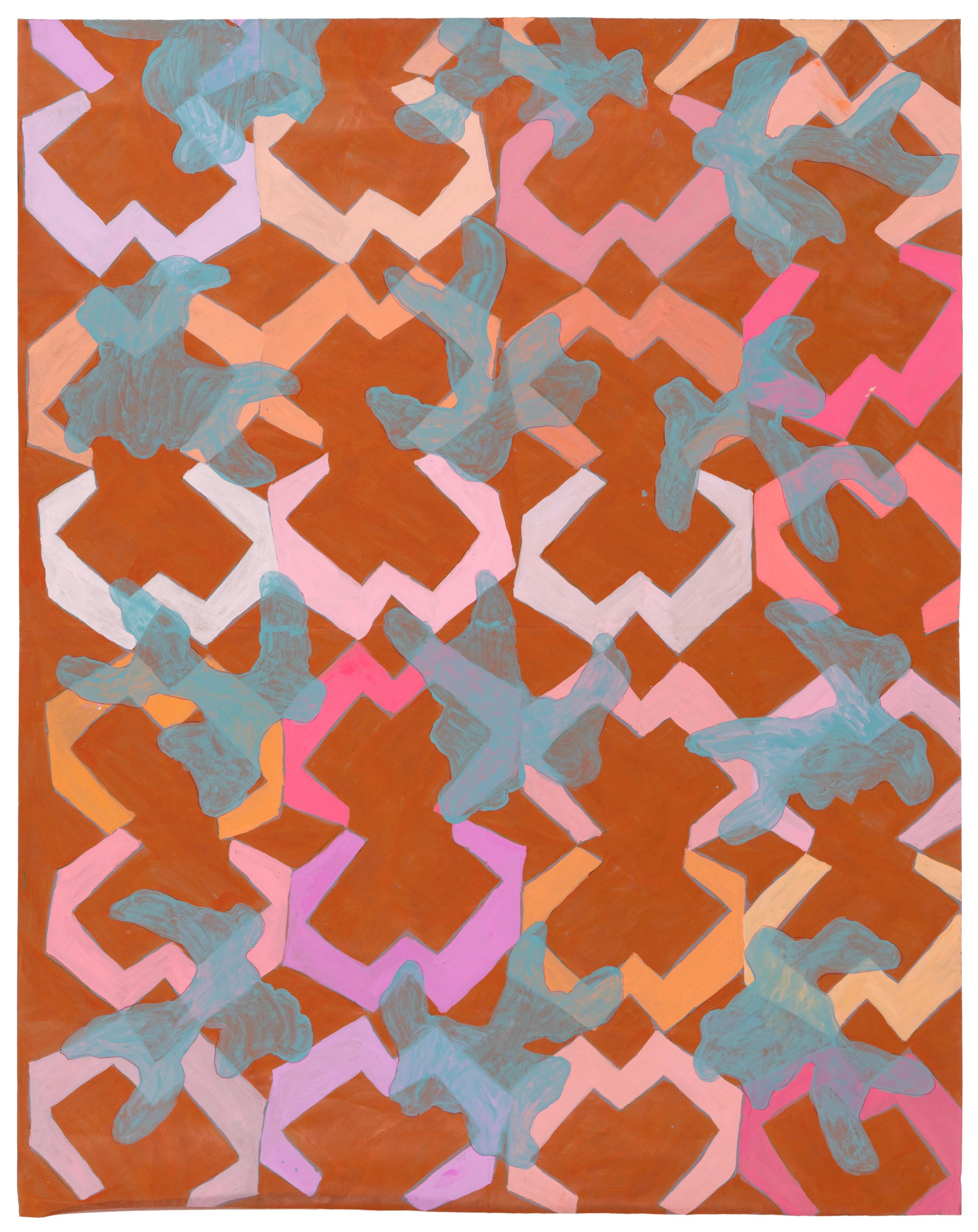 Hollie Heller Abstract Painting – 28. Oktober, Original gemustertes Laubgemälde