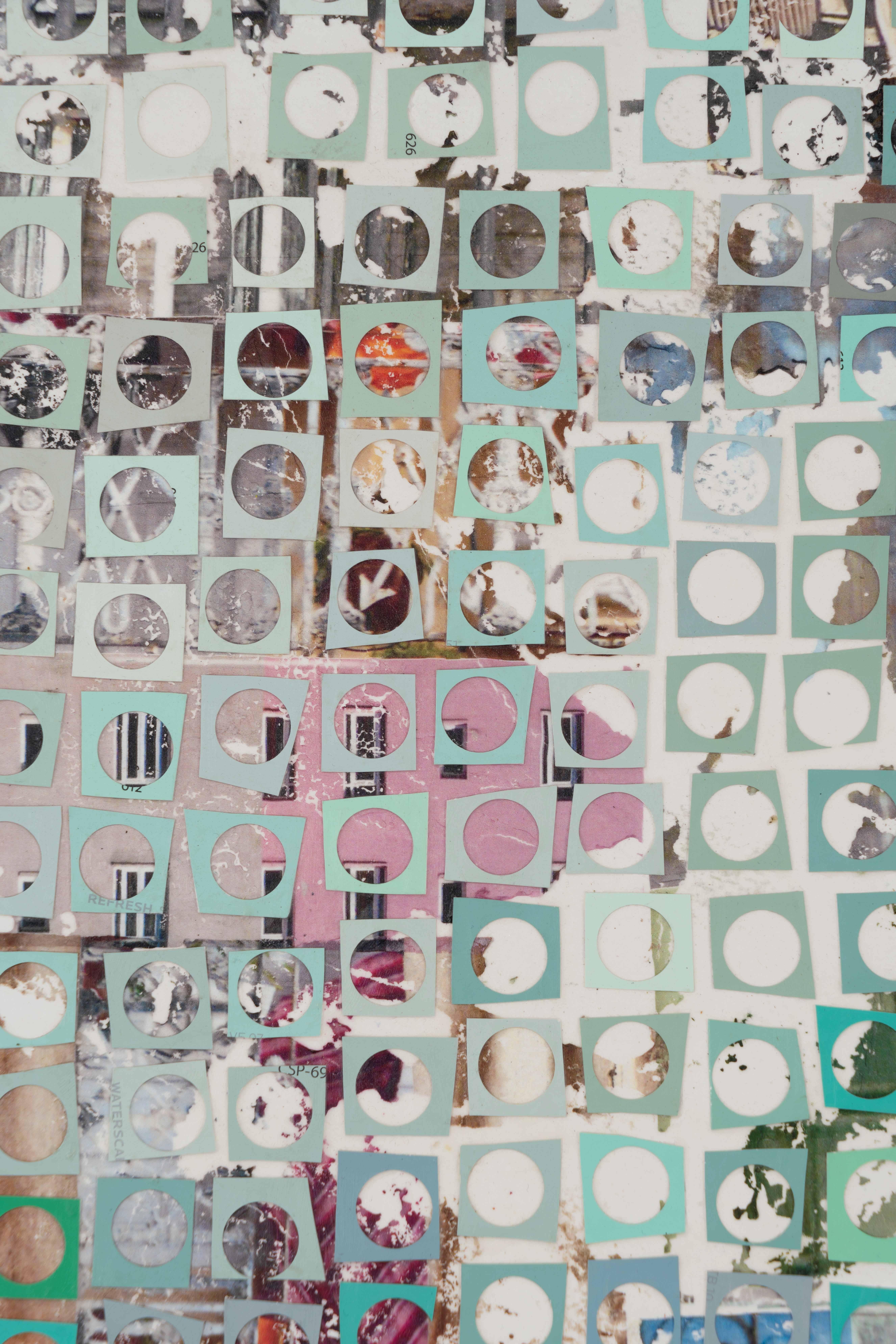 Remains - Gray Abstract Painting by Hollie Heller