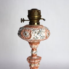 Hollings & Co Louis XV Meissen School Hand Painted Porcelain Oil Lamp Base c1890