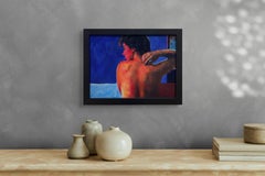 "Deep Blue" (2024) By Hollis Dunlap, Impressionist Oil Portrait Painting