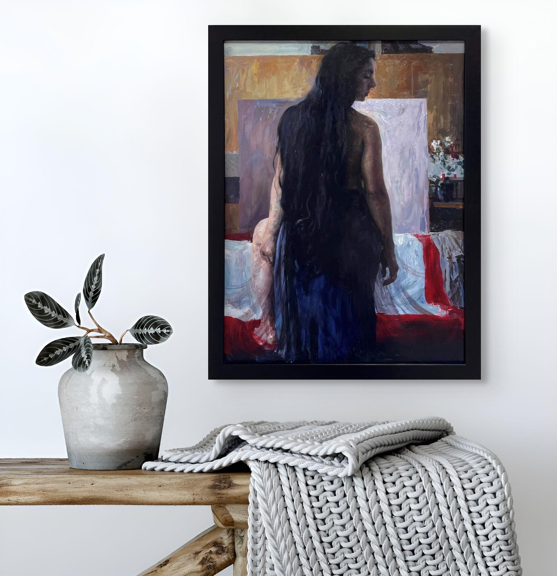 „The Whisper“ (2024) von Hollis Dunlap, impressionistisches Ölporträtgemälde im Angebot 9