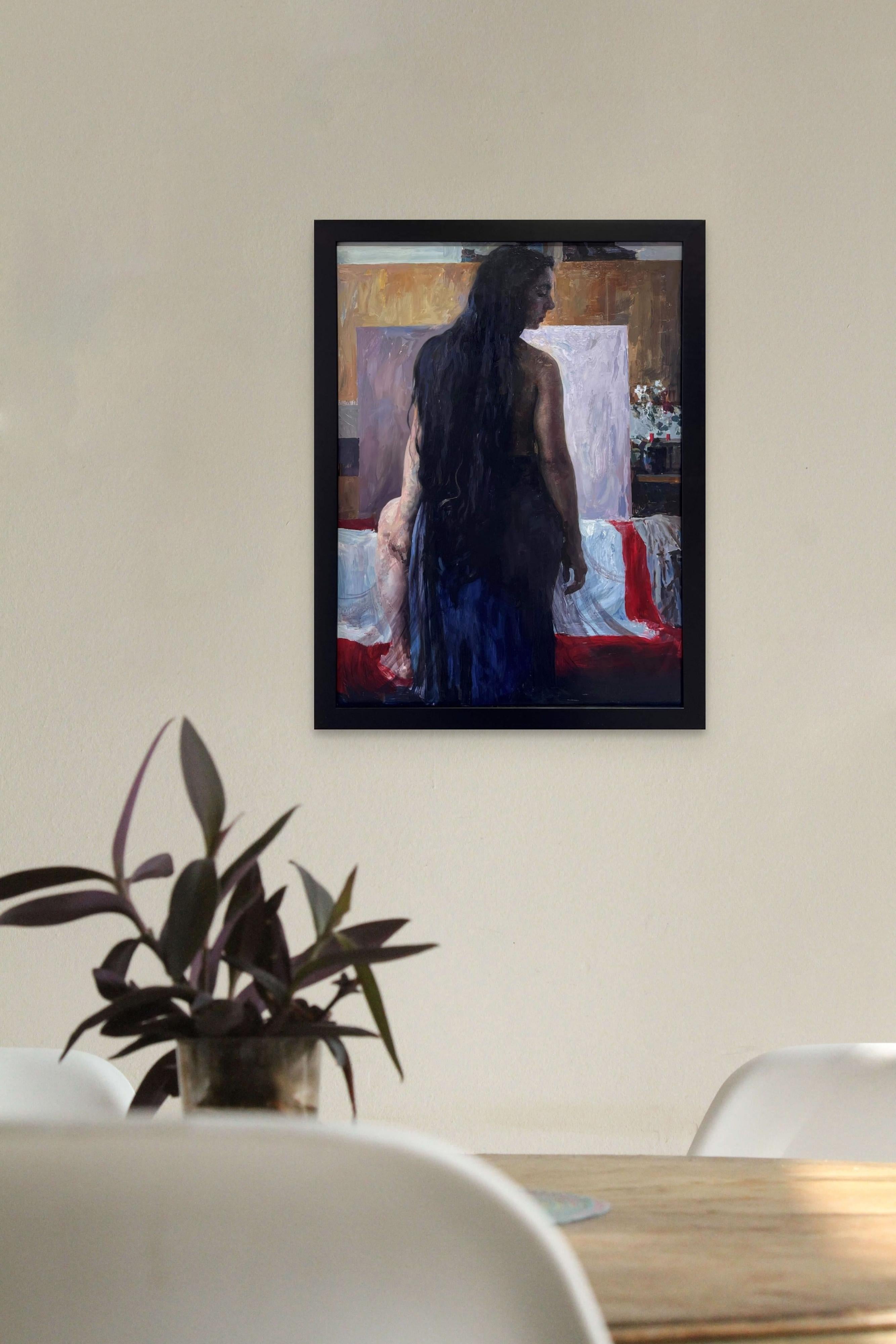 „The Whisper“ (2024) von Hollis Dunlap, impressionistisches Ölporträtgemälde im Angebot 10