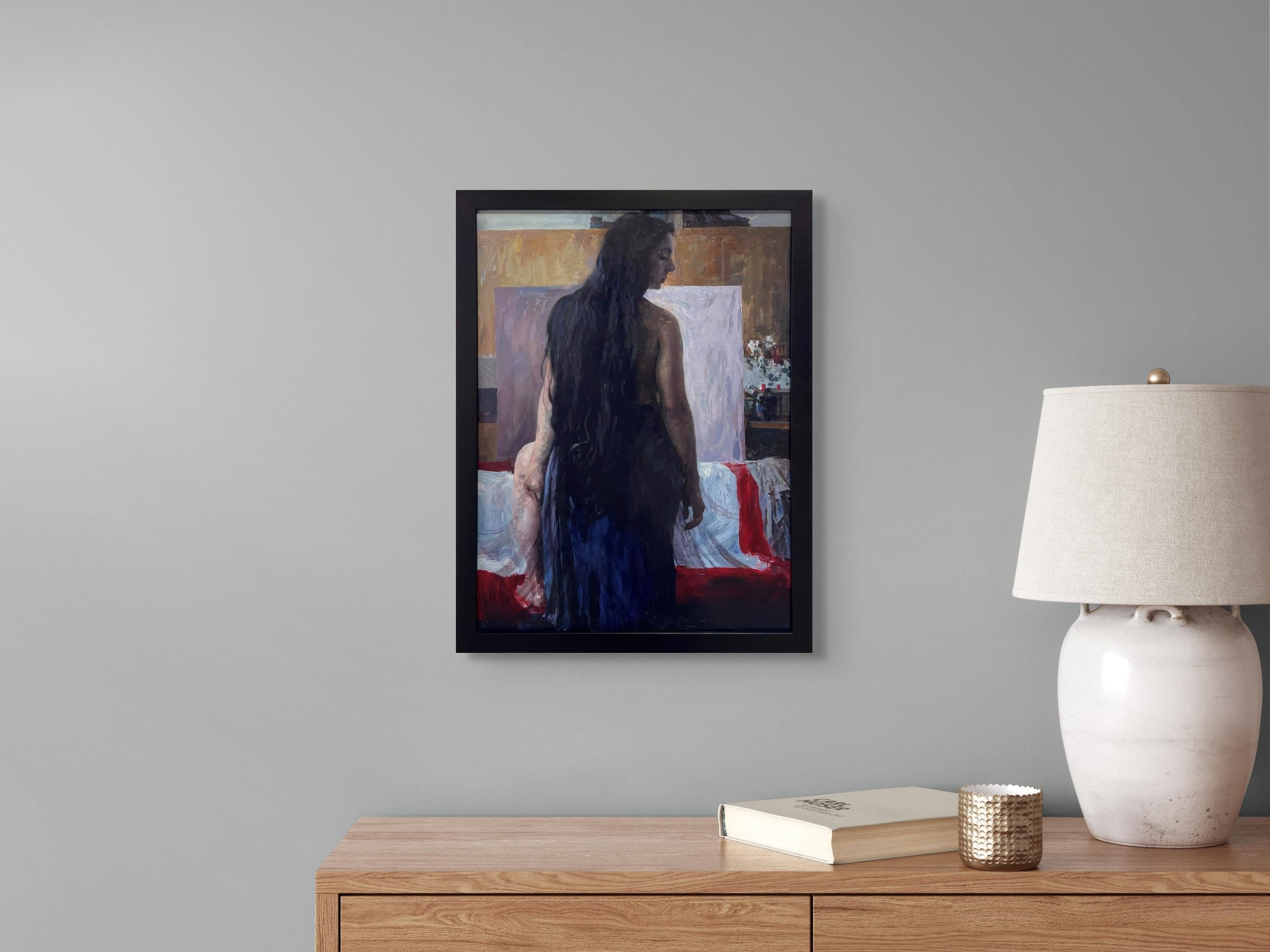 „The Whisper“ (2024) von Hollis Dunlap, impressionistisches Ölporträtgemälde im Angebot 11